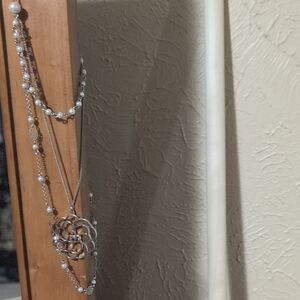 Elegant Silver and Pearl Necklace